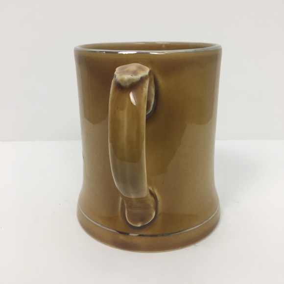 Wade Ireland Big Ben Tankard Mug Gloss Tan Silver Rimmed Leaf Handle London 1980 - Picture 9 of 12